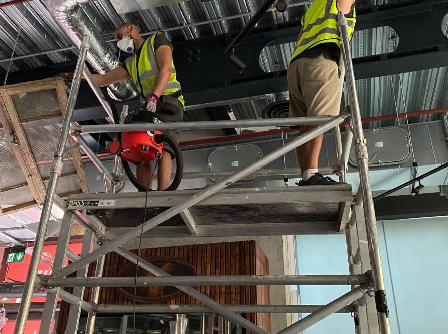 After builders cleaning of a commercial fit-out in London Akacleaning ltd